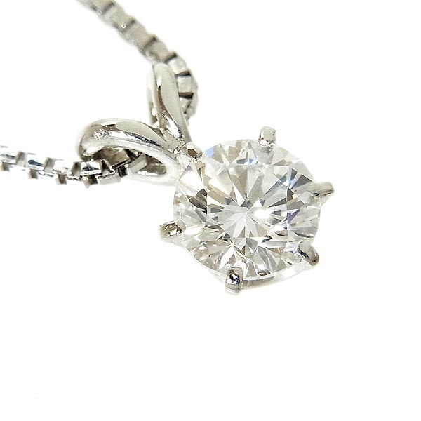 Pt850 Pt900 ネックレス D:0.410ct ダイヤペンダント付 3.2g