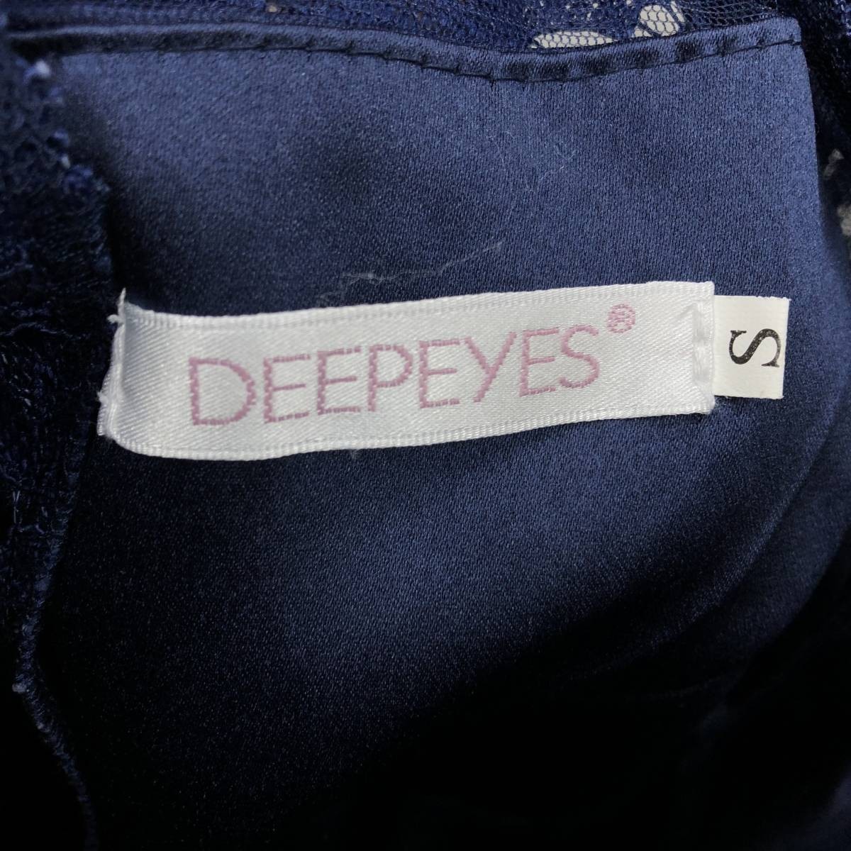 DEEPEYES 総レース 半袖 ワンピース ドレス S ロイヤルブルー フォーマル 結婚式 22080802_画像3