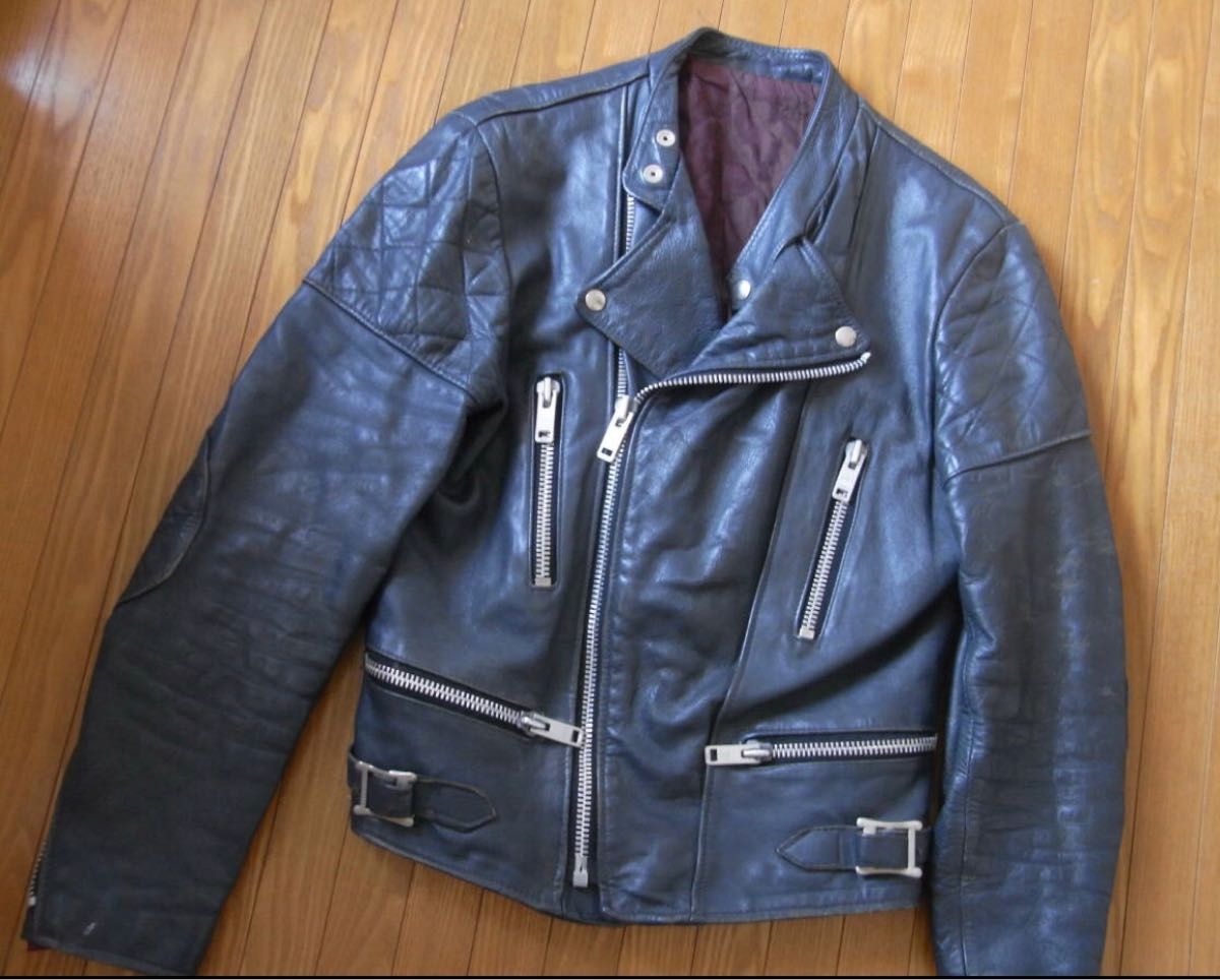 70〜80sウルフレザー ライダース 38 モンザ ヴィンテージ|PayPayフリマ