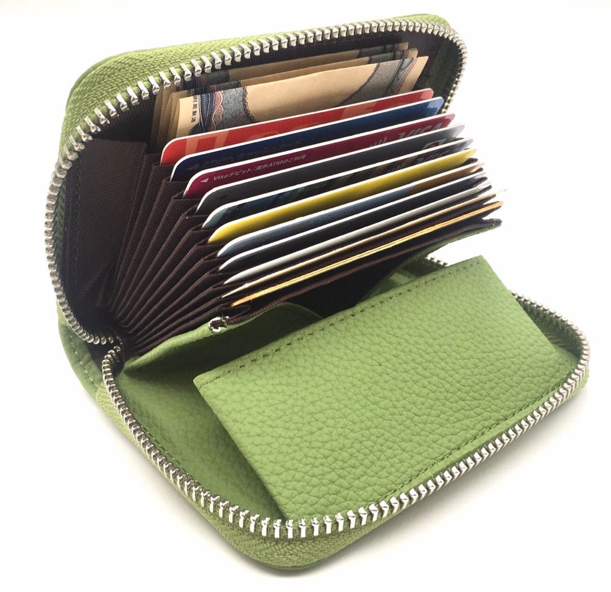 ミニ財布 メンズ レディース グリーン 抹茶 大容量 小銭入れ カードケース