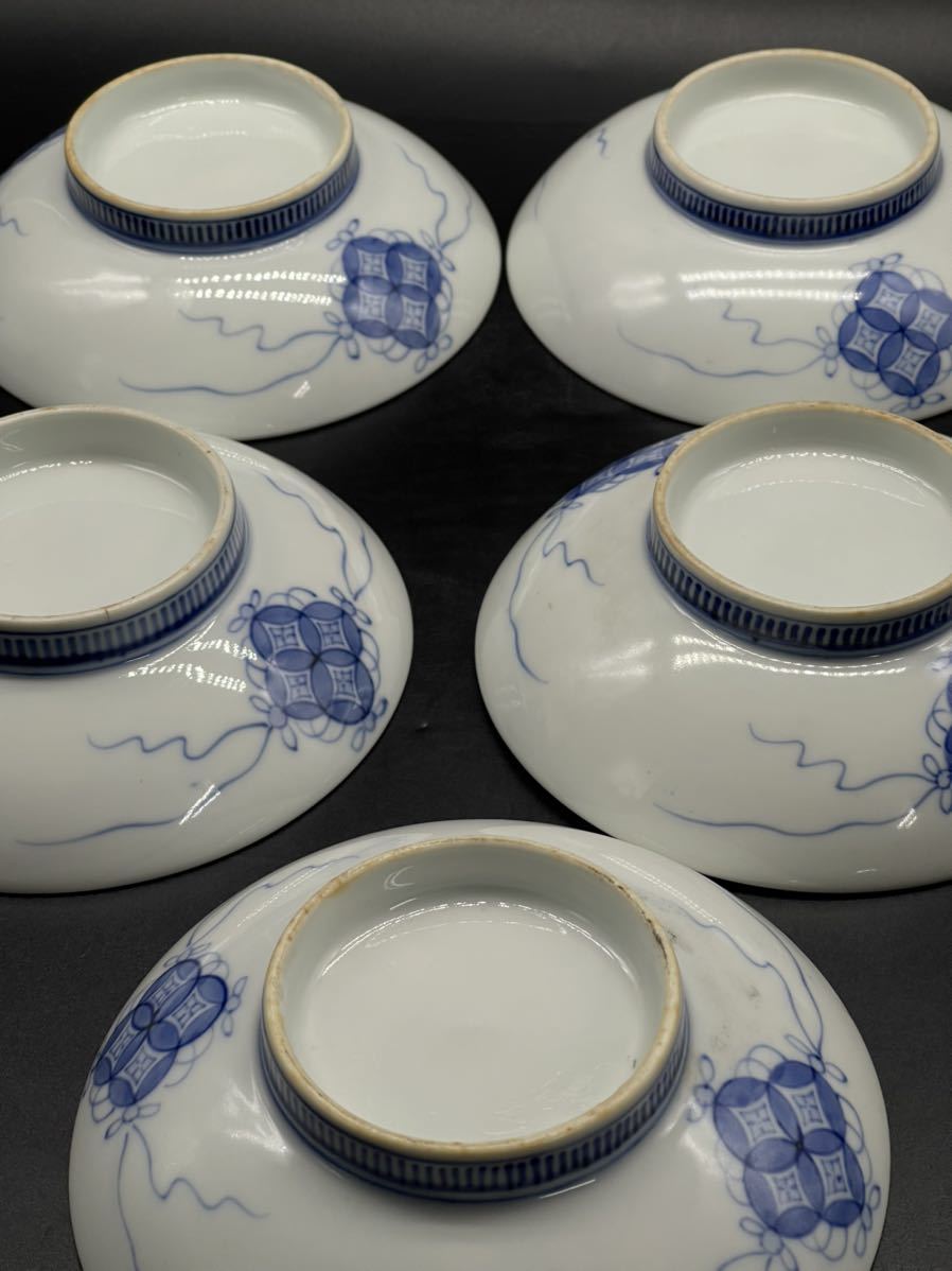 古伊万里焼中皿5枚 日本陶器染付(染錦)|売買されたオークション情報 古伊万里焼中皿5枚 日本陶器染付(染錦)|売買されたオークション情報