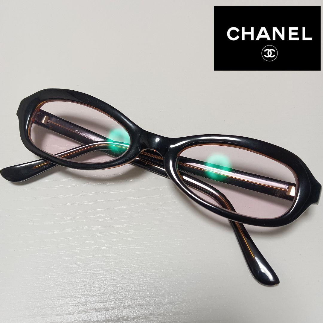 CHANEL メガネフレーム ピンクレンズ ココマーク レディース ブラウン