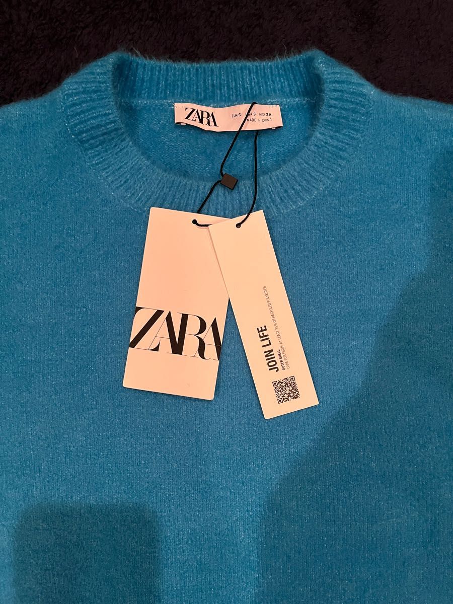 ZARA ソフト ニット セーター  サイズS 人気 完売 Instagram  ユニクロ H&M GU ザラ ブルー もっちり