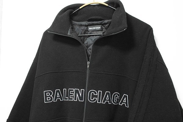 Yahoo!オークション - BALENCIAGA ウール トラックジャケット 黒 4...