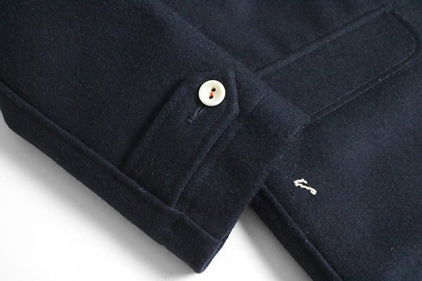 ★美品 Porter Classic ◆メルトン フーディーコート ネイビー Mサイズ 刺繍デザイン 裏キルティング ポータークラシック ◆VX15_画像4