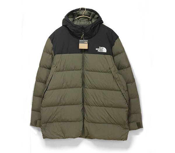 ☆下げ札付き THE NORTH FACE ◆M UX DOWN JKT-RTO ロング ダウンジャケット ニュートープグリーン XXL コート 中綿 ノースフェイス ◆YX6