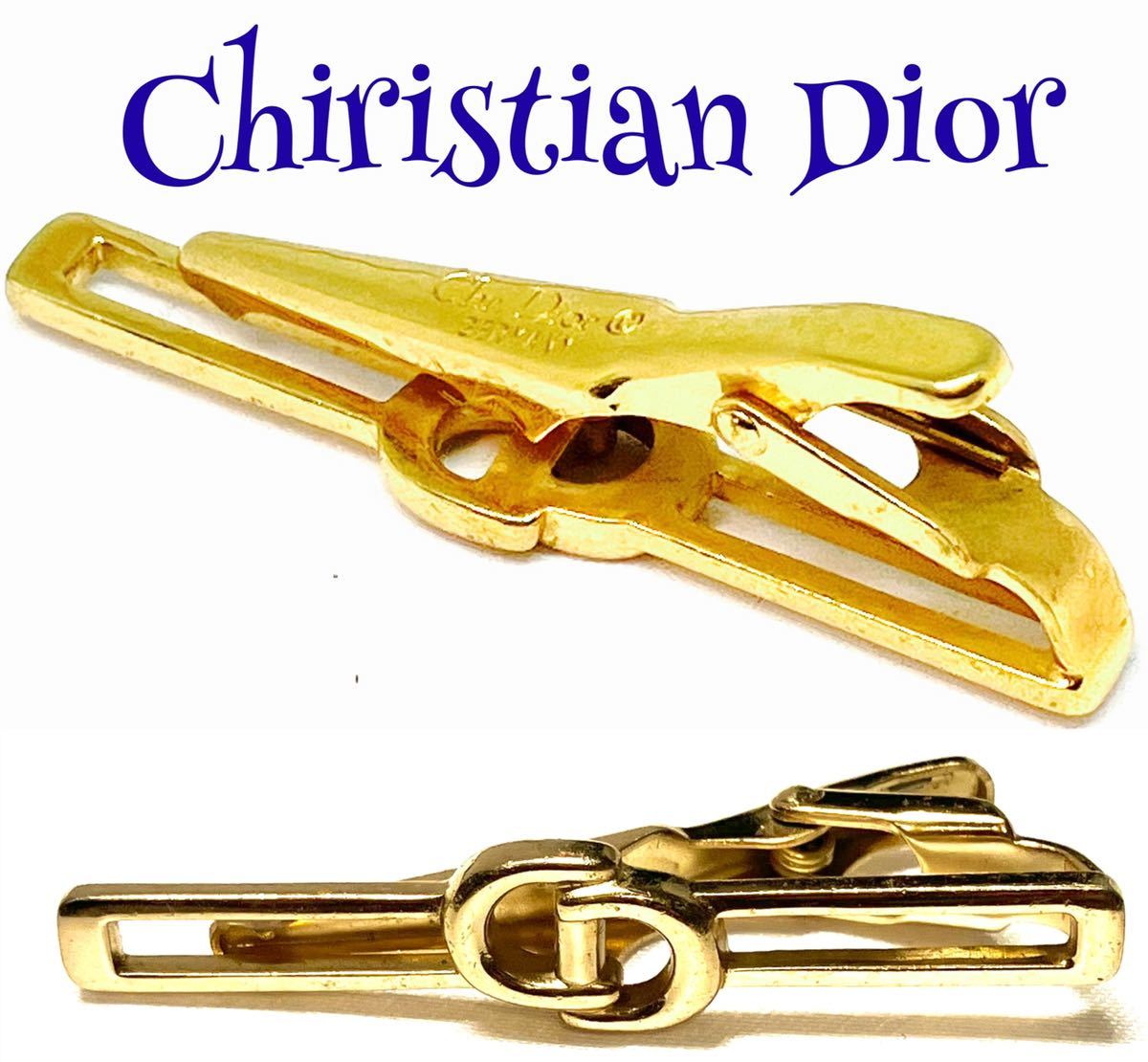 2021年最新入荷 美品 匿名配送 Christian Dior クリスチャンディオール ネクタイピン CDロゴ gold ゴールド  castino.wine