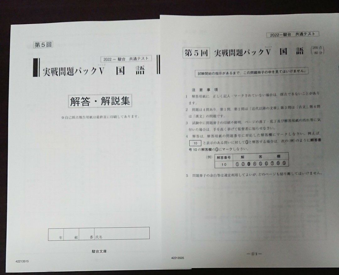 共通テスト実戦問題パックV