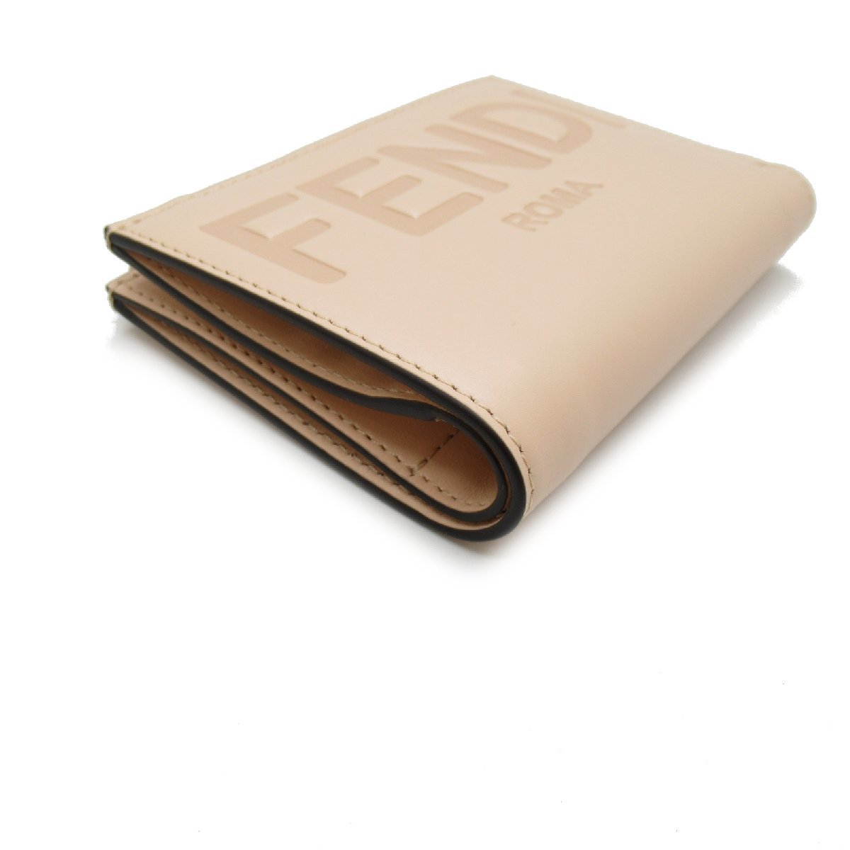 メーカー再生品】 FENDI フェンディ 二つ折り財布 ピンク系 カーフ