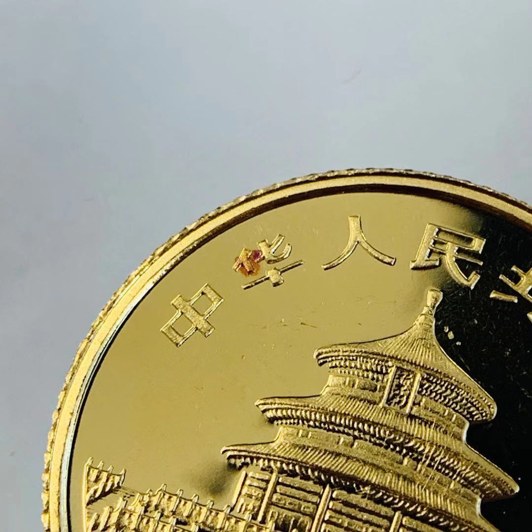 パンダ金貨 中国 24金 純金 1985年 3.1g 1/10オンス イエローゴールド コイン GOLD コレクション 美品_画像4