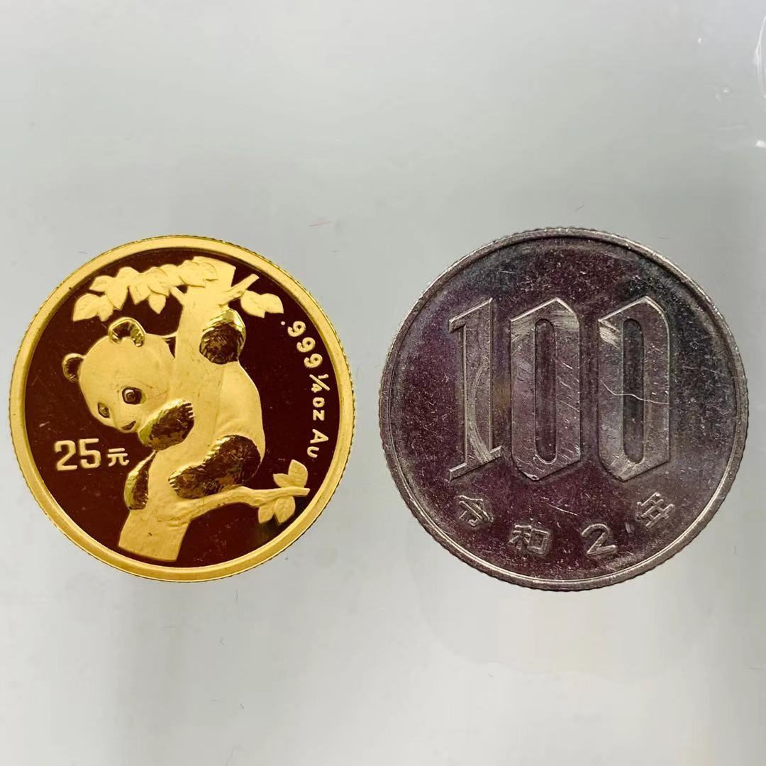 パンダ金貨 中国 24金 純金 1996年 7.7g 1/4オンス イエローゴールド コイン GOLD コレクション 美品_画像4