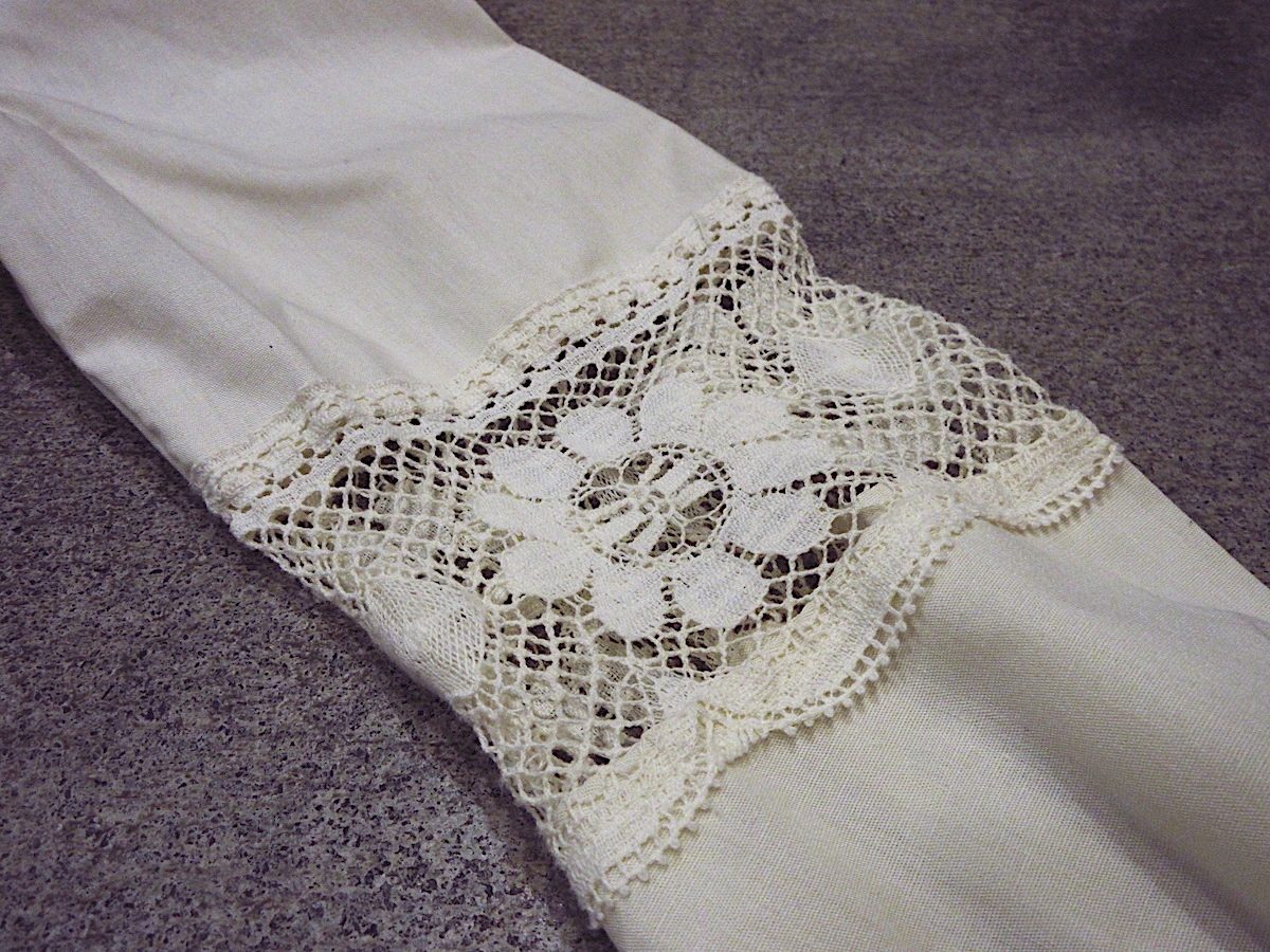 ビンテージ70's●GUNNE SAX by Jessicaフラワーレース長袖ワンピース生成りsize 11●221220c1-w-lsdrs 1970sウェディングドレス_画像6