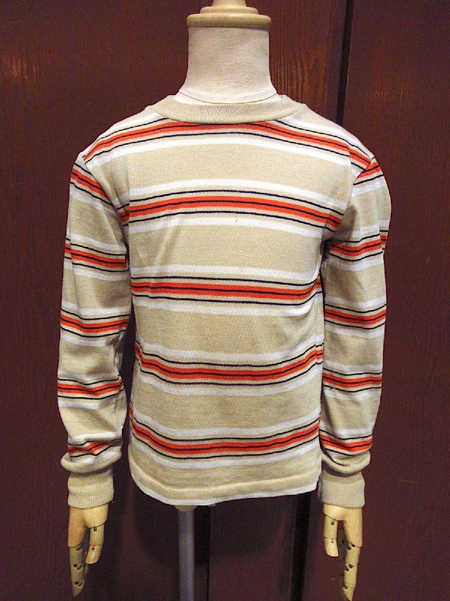 ビンテージ70's●JCPenneyキッズマルチボーダー長袖Tシャツ●221214c2-k-lstsh 1970s古着トップス子供服_画像1