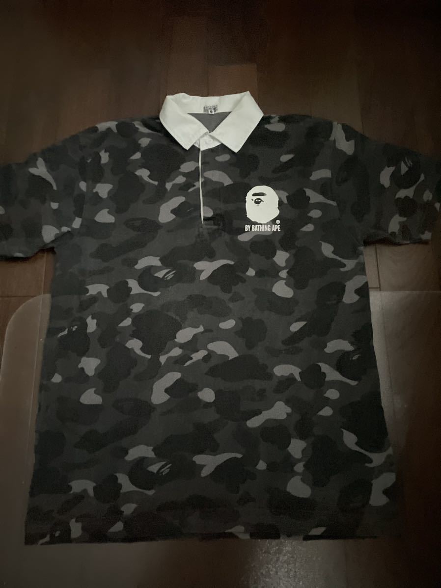 A BATHING APE BAPE マイロ ポロシャツ Lサイズ アベイシングエイプ カモフラ BAPESTA コラボ NIGO KAWS スター シャーク タイガー 限定