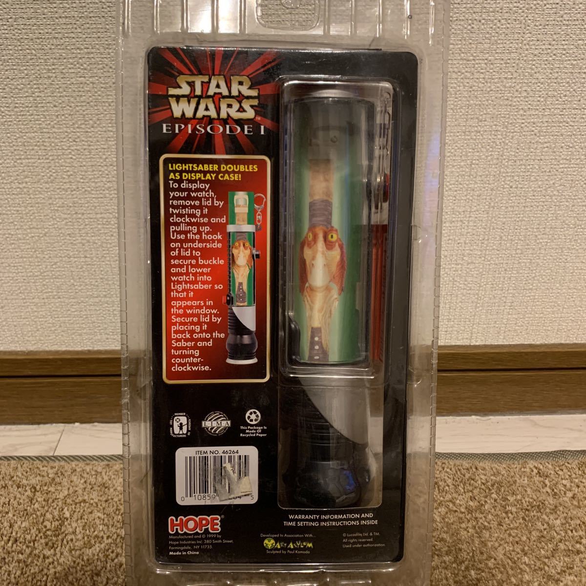 スターウォーズ Star Wars Episode 1 JAR JAR BINKS Collector Watch Light Saber Display 腕時計 コレクション_画像4