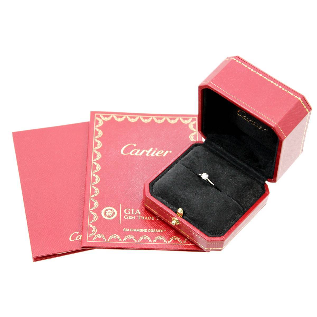 Cartier/カルティエ ソリテール ダイヤモンド リング 指輪 Pt950 プラチナ 0.39ct G/VS1/EX 2.8g KA 美品 Aランク_画像1