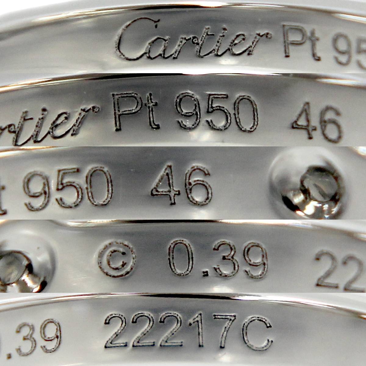 Cartier/カルティエ ソリテール ダイヤモンド リング 指輪 Pt950 プラチナ 0.39ct G/VS1/EX 2.8g KA 美品 Aランク_画像7