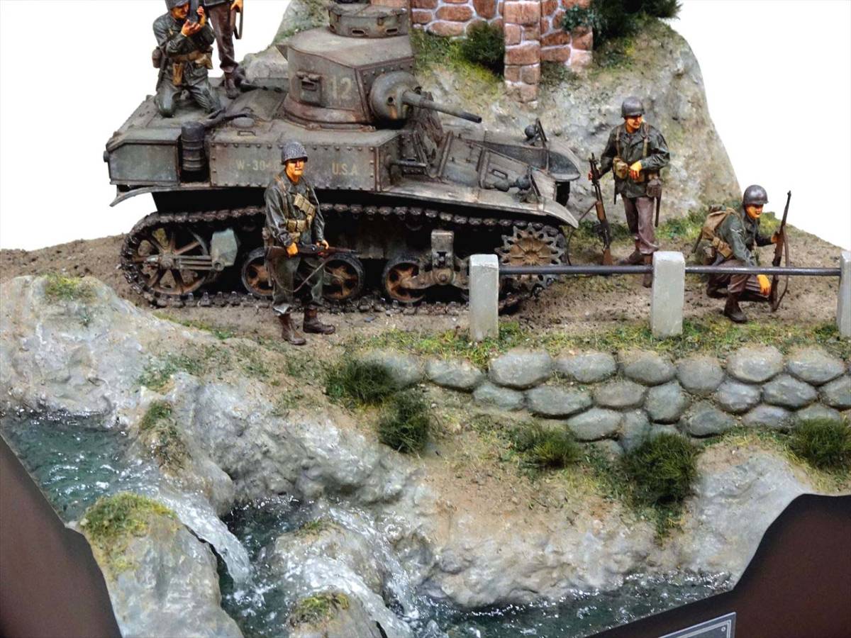 *1/35* Stuart * Tamiya * light tank *..*.* water surface * building * stone .* geo llama * final product *