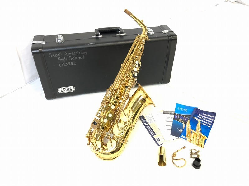 【米軍放出品】アルトサックス JUPITER/ジュピター JAS-767 ケース付き 楽器 吹奏楽 ブラスバンド 音楽教室 (120) BL16KK-W