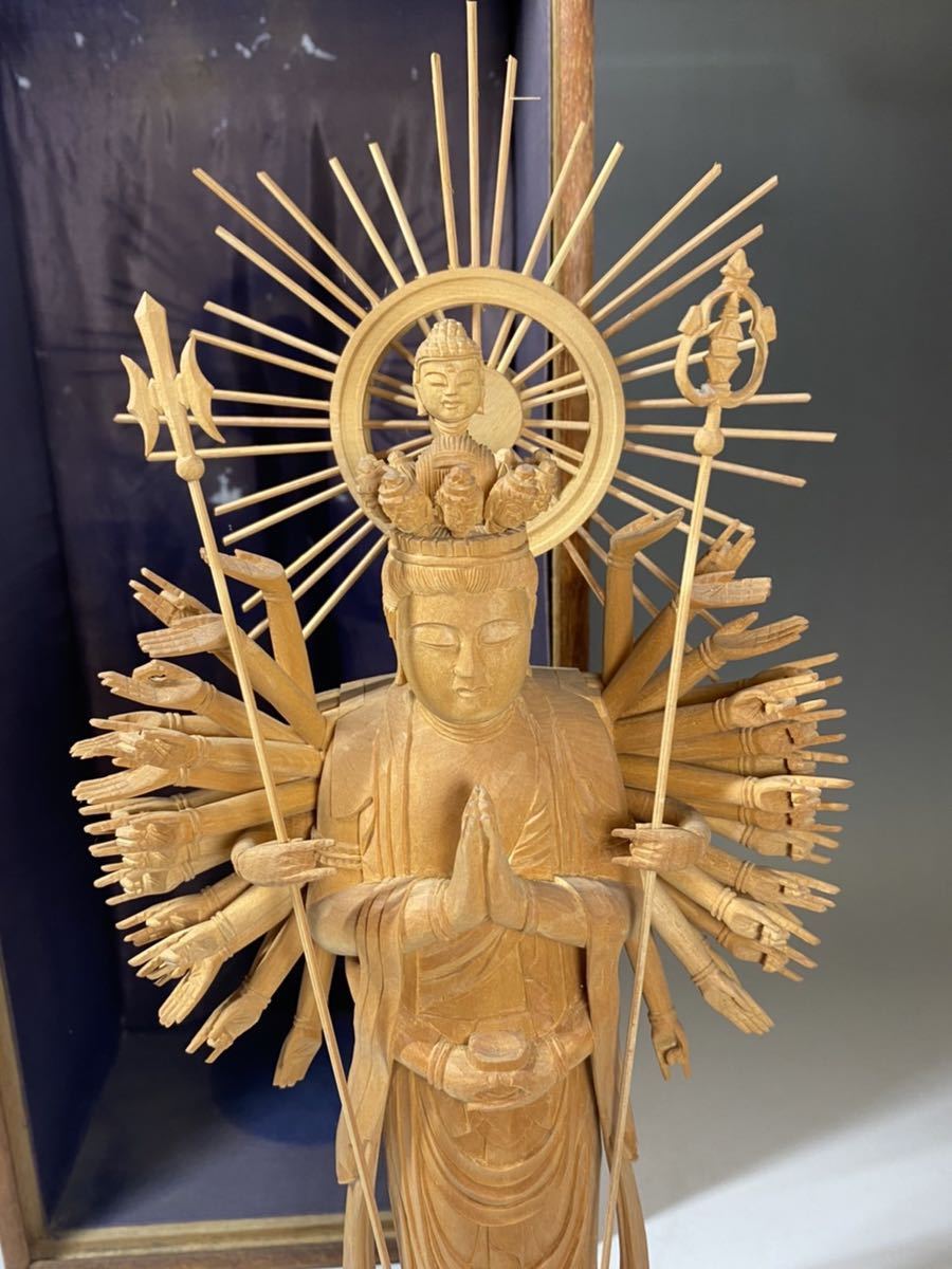 千手観音 仏像 木彫 観音菩薩 仏教美術 菩薩像 細密彫刻 彫刻 置物