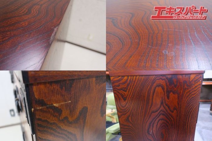 岩谷堂箪笥 民芸家具 整理箪笥 5段7杯 チェスト 南部鉄器金具 牡丹紋樣