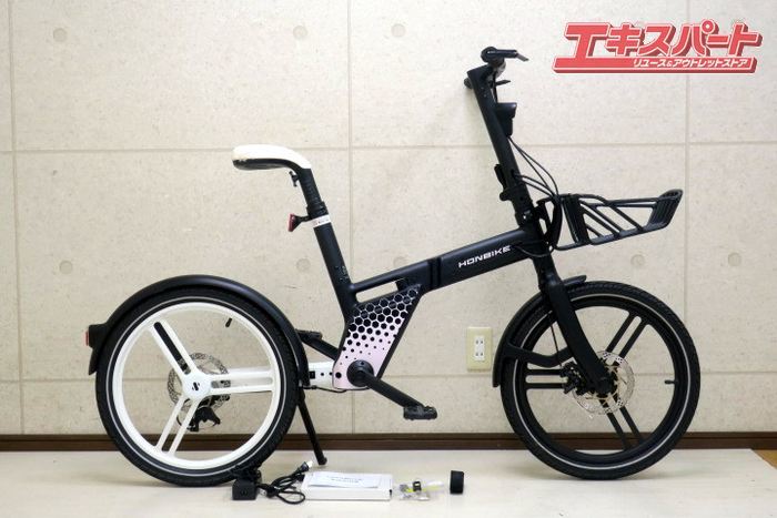 HONBIKE TOGO01 折りたたみ電動アシスト自転車 20インチ 黒×白×ピンク ミニベロ 2021年購入 ホンバイク 戸塚店