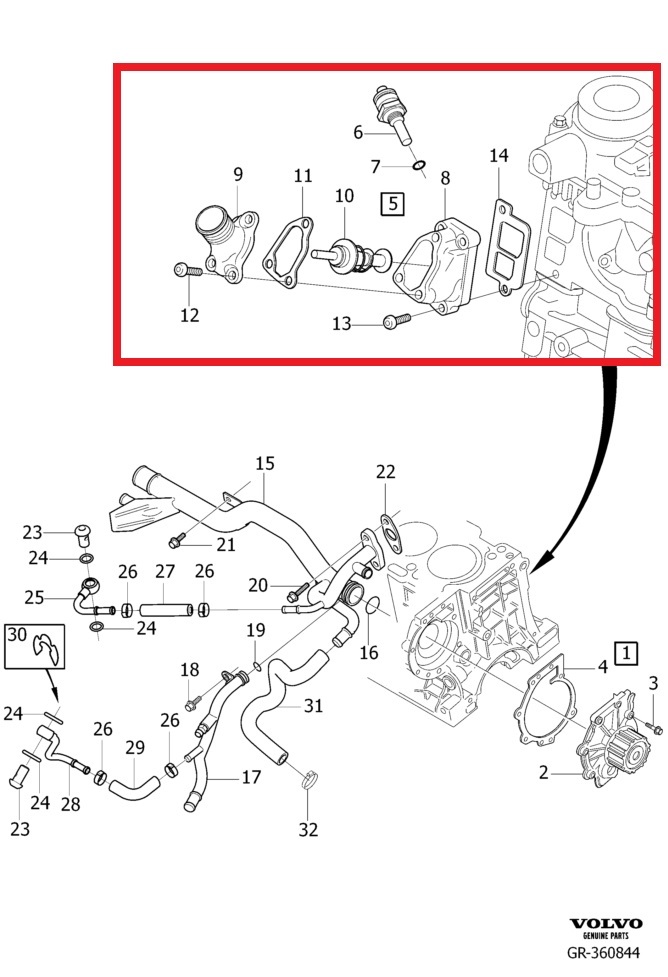 ボルボ S60 S80 V70 XC70 XC90 サーモスタット/スタッド 90℃開弁式 2.0 2.3 2.4 2.5 30637216 30637243 30650023 31219205 31293700 新品