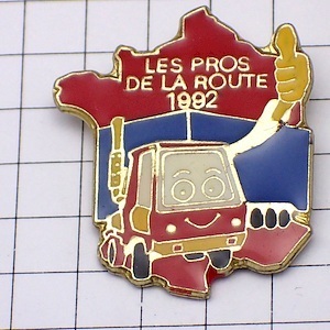 ピンバッジ・大型トラック車フランス地図型◆フランス限定ピンズ◆レアなヴィンテージものピンバッチ_画像1