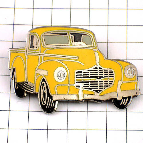 ピンバッジ・黄色いピックアップトラック車◆フランス限定ピンズ◆レアなヴィンテージものピンバッチ_画像1