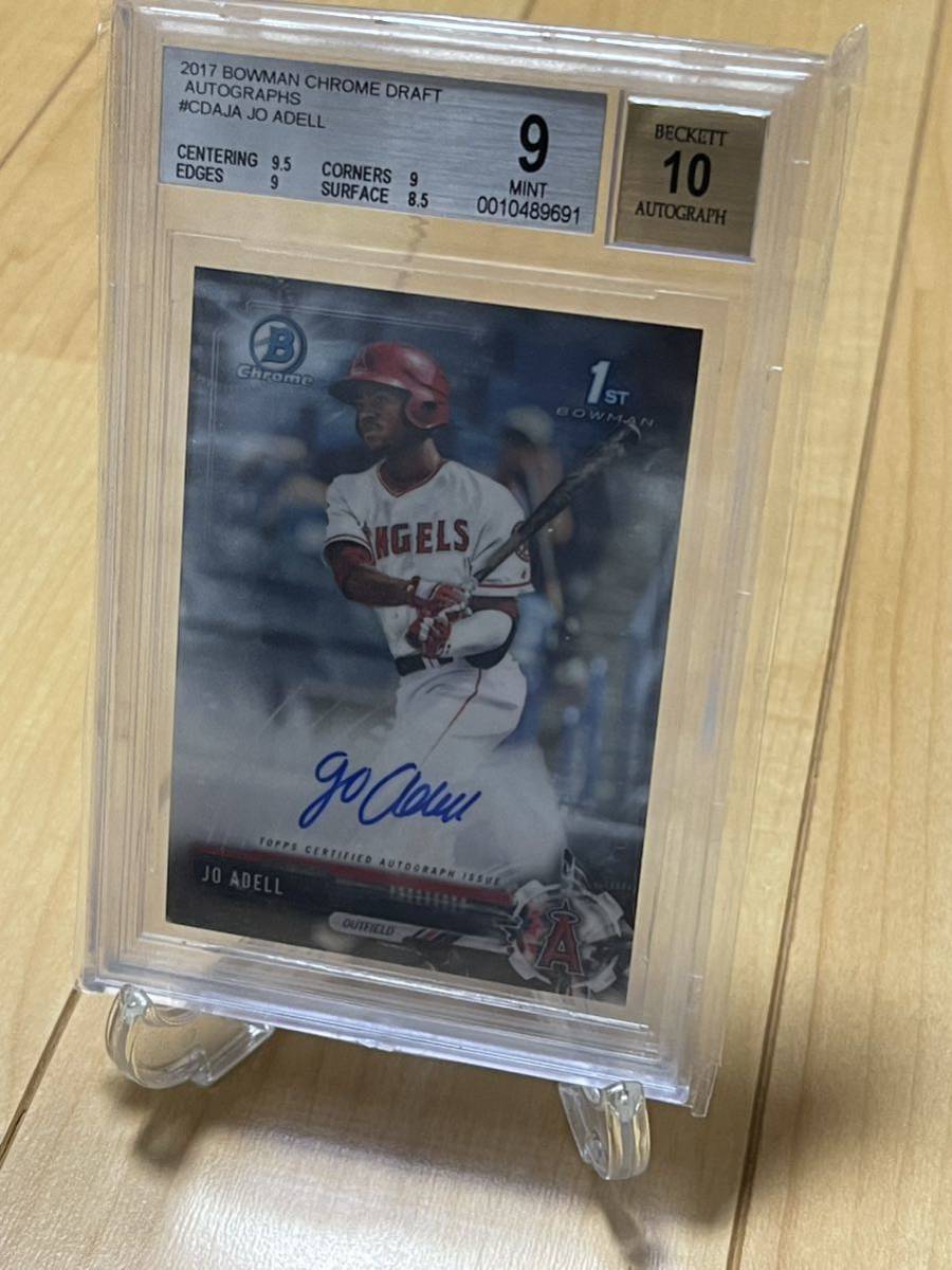 Jo adell ジョーアデル 2017年ルーキー直書き直筆サインカード ロサンゼルスエンゼルス Topps Bowman Chromeの画像3