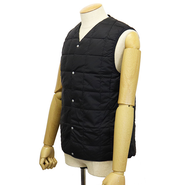 TAION (ta ion ) 001 V NECK BUTTON DOWN VEST button down vest TA001 BLACK L