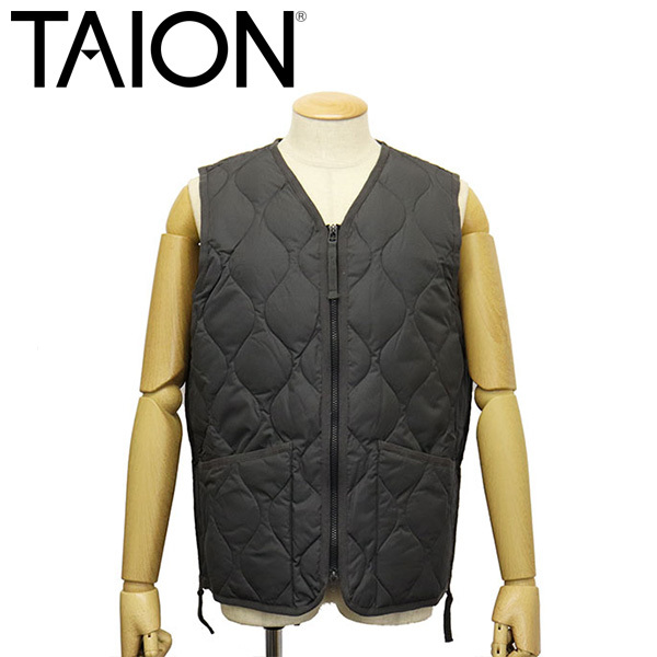 TAION (タイオン) 001ZML-1 MILITALY W-ZIP V NECK DOWN VEST ジップダウンベスト TA003 CHARCOAL XL_TAION