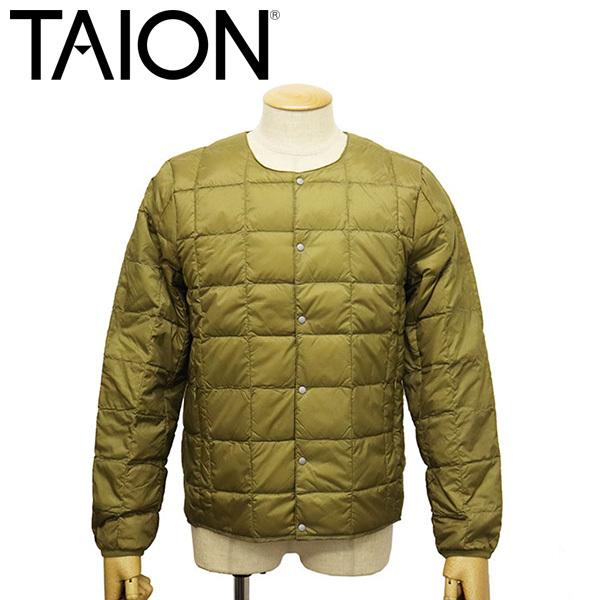 TAION (タイオン) 104 CREW NECK BUTTON DOWN JKT ボタンダウンジャケット TA004 BEIGE XL_TAION