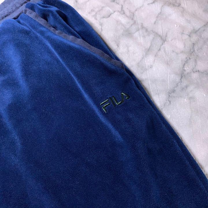 古着 FILA ベロア トラックジャケット パンツ ジャージ セットアップ XL