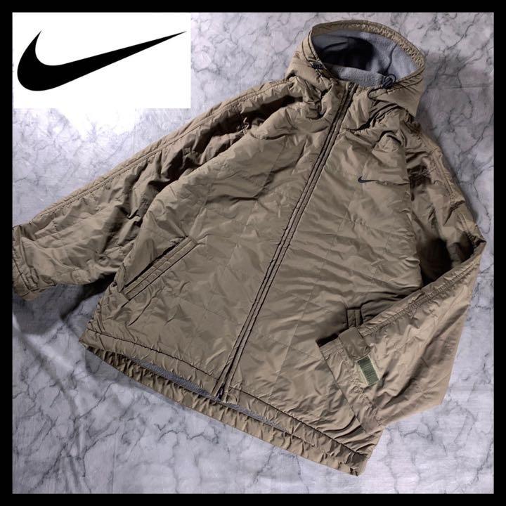 00s 古着 NIKE 中綿 ナイロン テックジャケット パーカー ブルゾン L