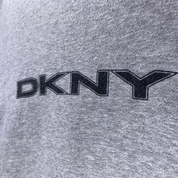 00s 古着 DKNY ダナキャラン ロゴ スウェット グレー y2k M