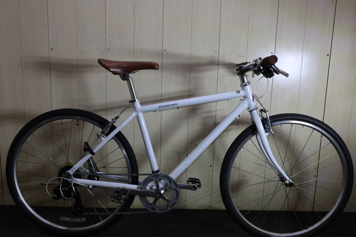 素敵でユニークな 人気美品!あさひ製WEEKEND クロス WHITE 440mm シマノ7速 26型 アルミ Sサイズ 素敵でユニークな 人気美品!あさひ製WEEKEND クロス WHITE 440mm シマノ7速 26型 アルミ Sサイズ