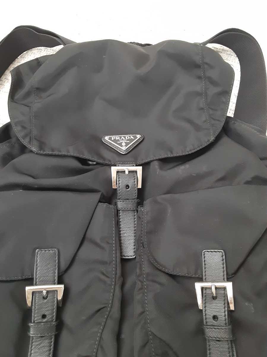 ヤフオク! - PRADA プラダ ナイロンリュック 三角プレート ブ...