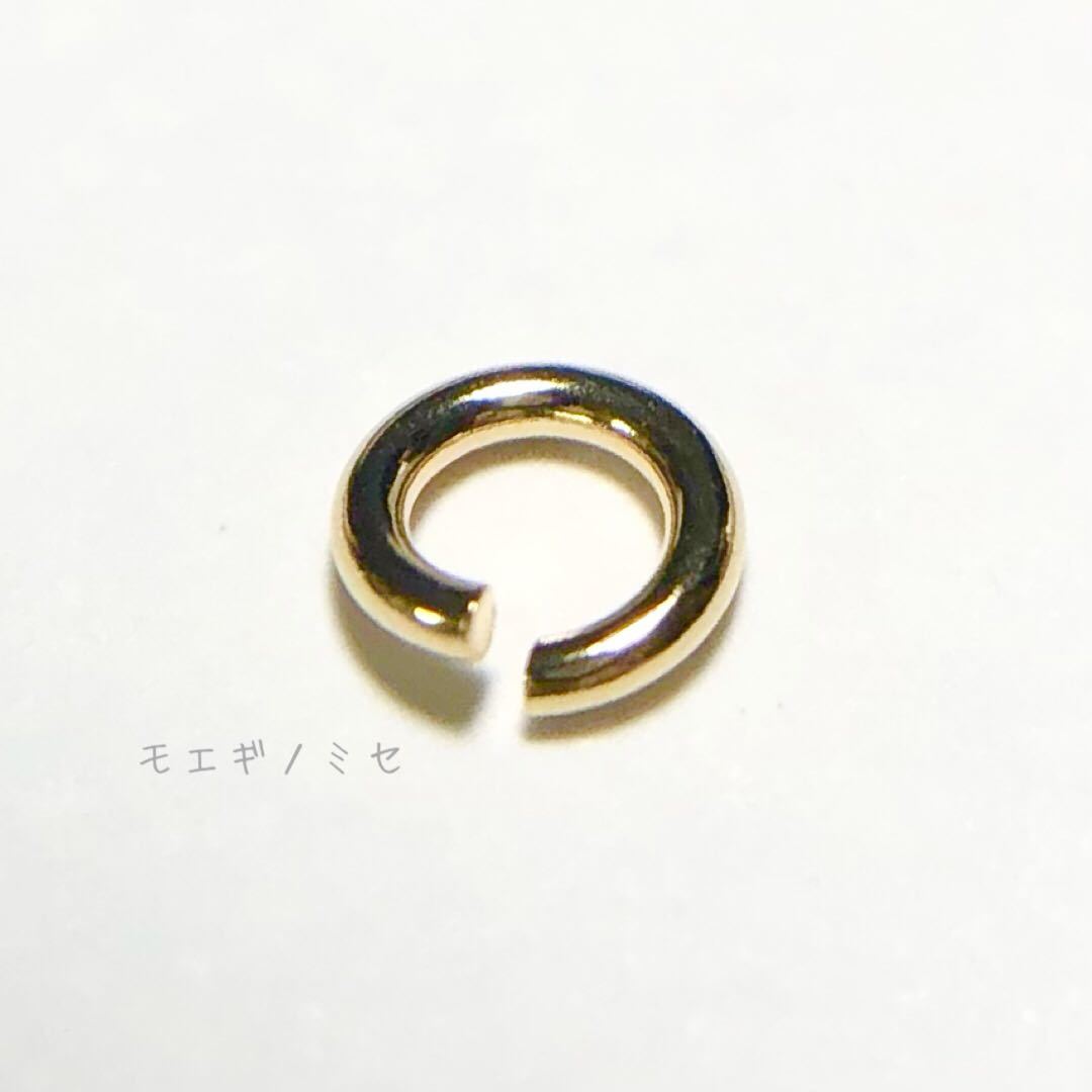 18金丸カン 0.8×4.0mm 12個売り 日本製 k18アクセサリーパーツマルカン18k 素材 線径0.8mm 外径4.0mm_画像2