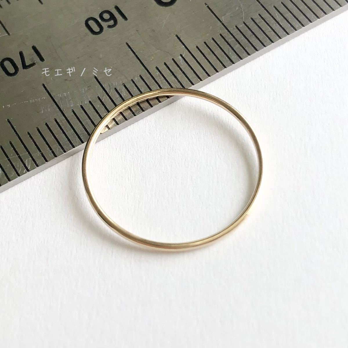 18金無垢 極細リング0.8mm 11号 シンプル　K18指輪 日本製イエローゴールド ワイヤーリング_画像3