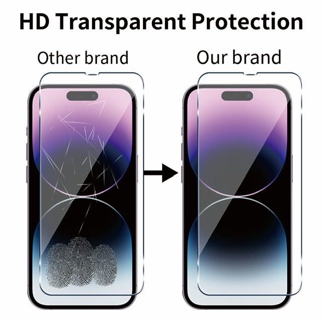 iPhone14pro ガラスフィルム×２枚　レンズ保護フィルム×２枚 ガラスフィルム 保護フィルム 液晶保護フィルム