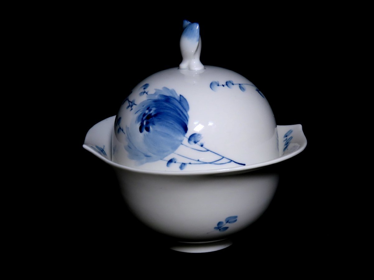 新しい季節 希少◇1924~マイセン 青い花 カマイユ 昆虫 クリーマー