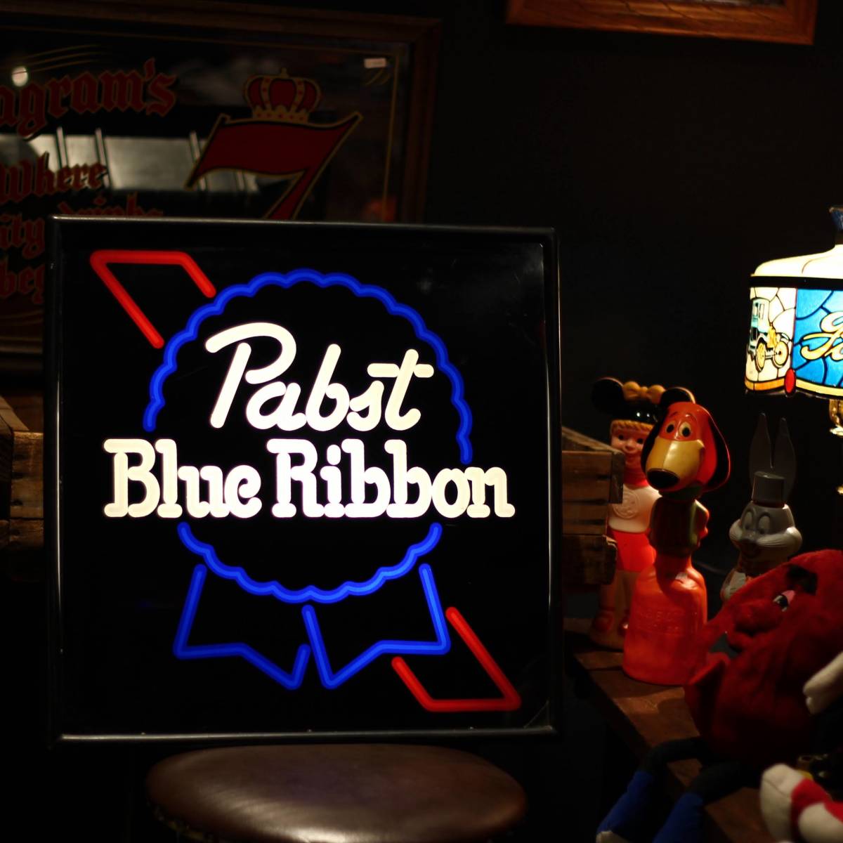 PABST BLUE RIBBON ネオンサイン風ライトサイン パブストブルーリボン ガレージ バー ビンテージ ヴィンテージ アメリカン 雑貨_画像9