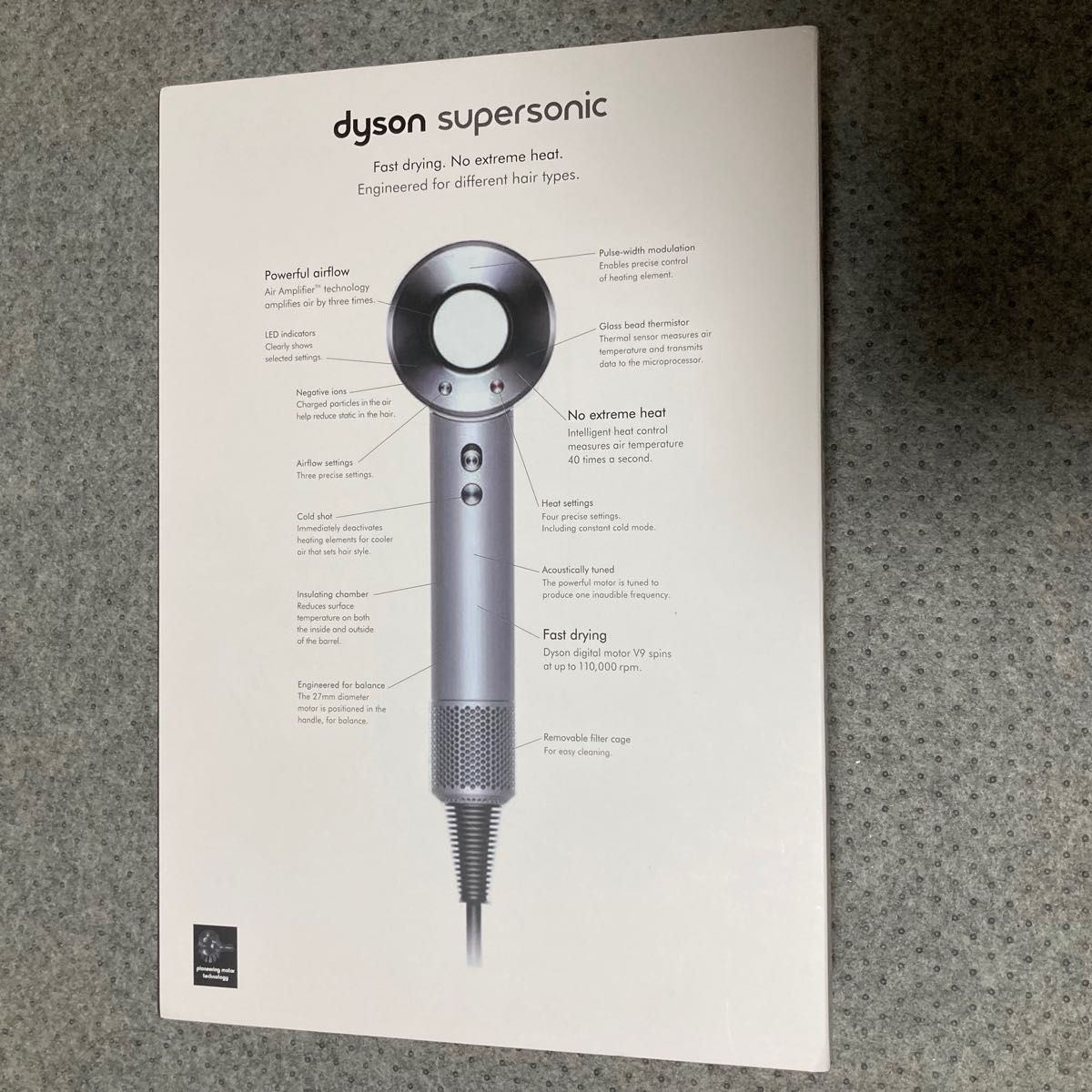 ダイソンのヘアドライヤー、Dyson Supersonic Ionic 未使用品 ホワイト シルバーカラー 人気色