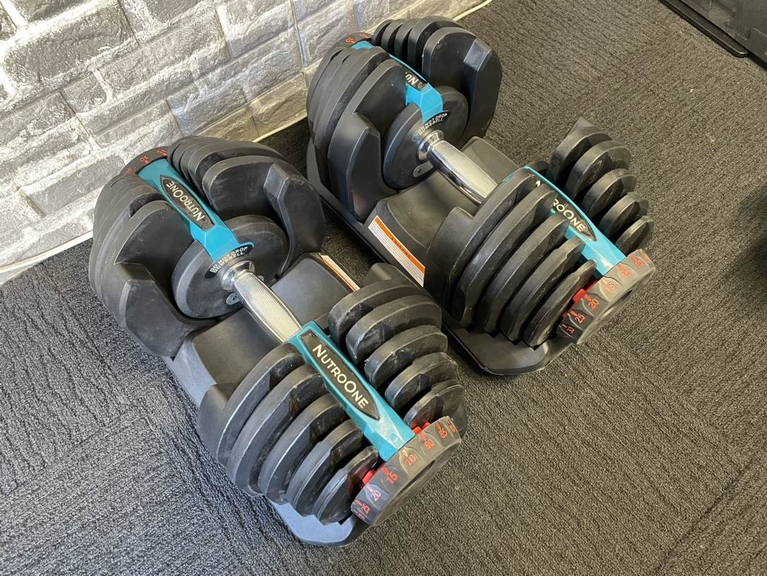 NUTRO ONE ダイヤル調整式可変式ダンベル 40Kg×2 ペア 筋トレ 14343