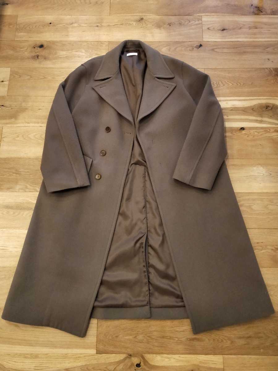 LIDNM Super 140s OFFICER COAT Mサイズ ブラウン_画像1