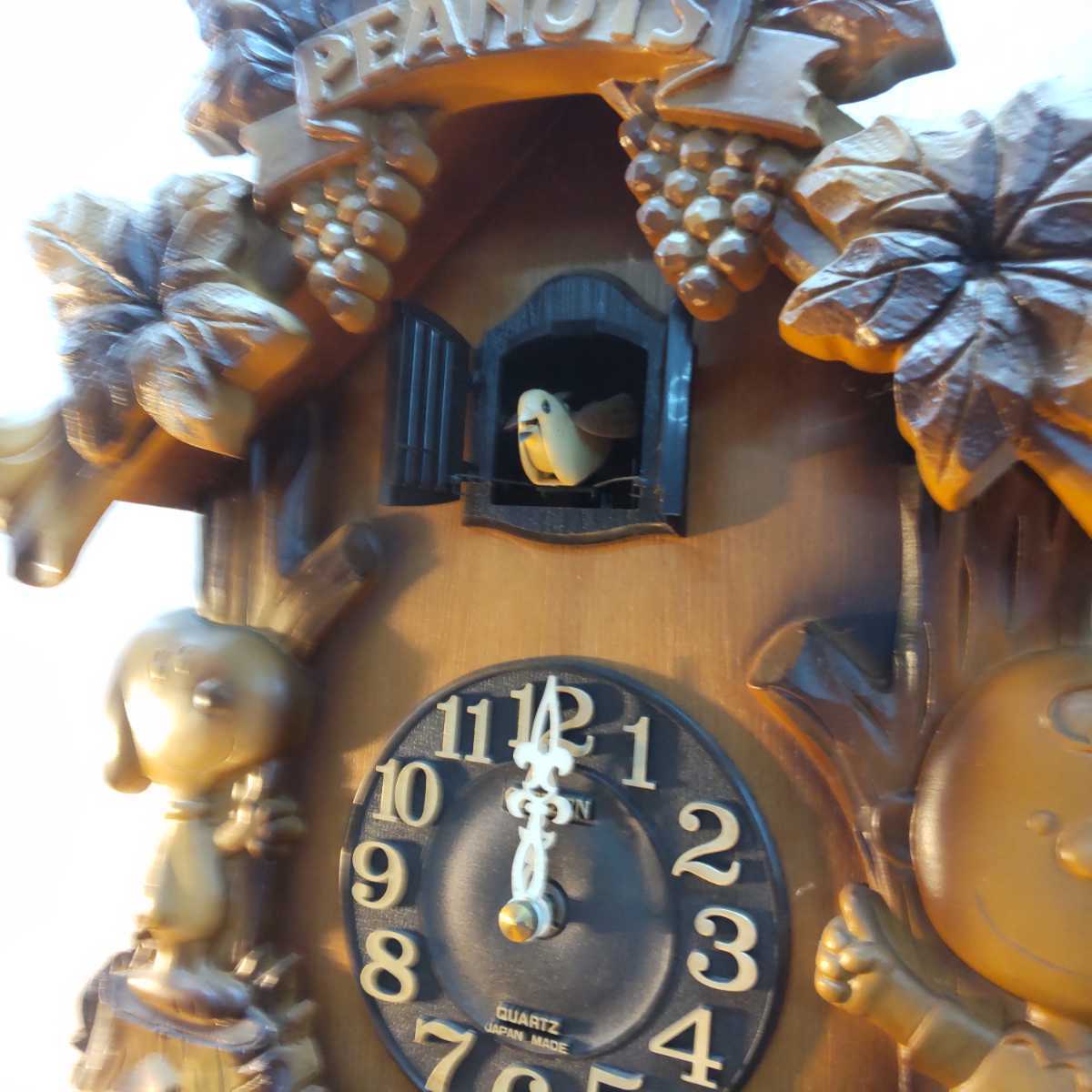 希少 シチズン スヌーピー かわいい木製鳩時計 振り子時計 掛時計 レトロ ビンテージ の画像7