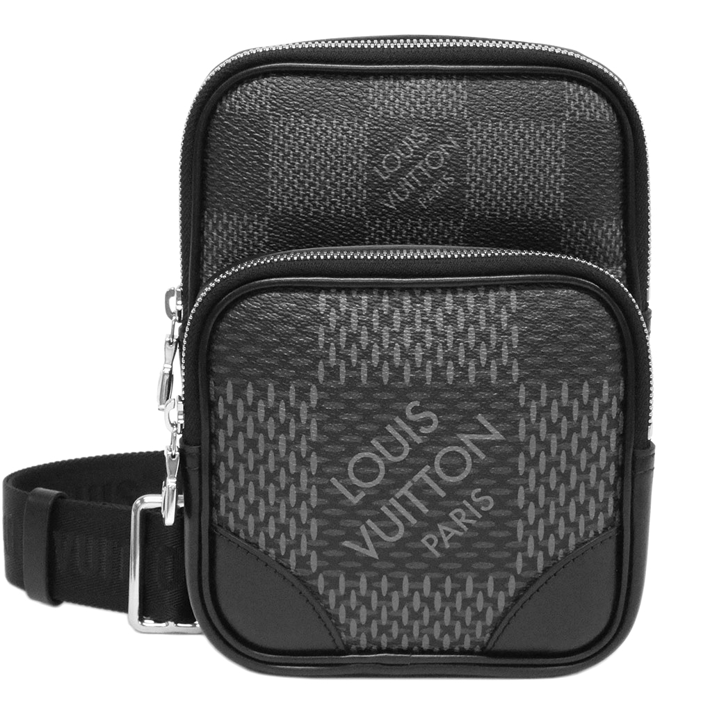 【 極美品】ルイヴィトン バッグ N50012 LOUIS VUITTON ダミエ・グラフィット・3D アマゾン・スリングバッグ ブラック T-YJL05747
