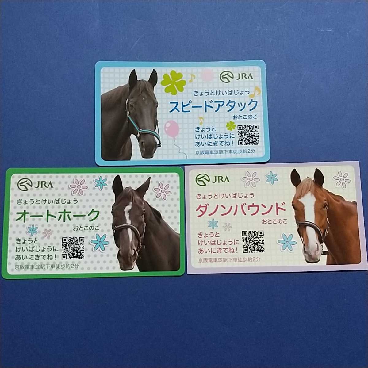 誘導馬名刺 ３枚 JRA京都競馬場 来場者限定 オートホーク・ダノンバウンド・スピードアタック_画像1