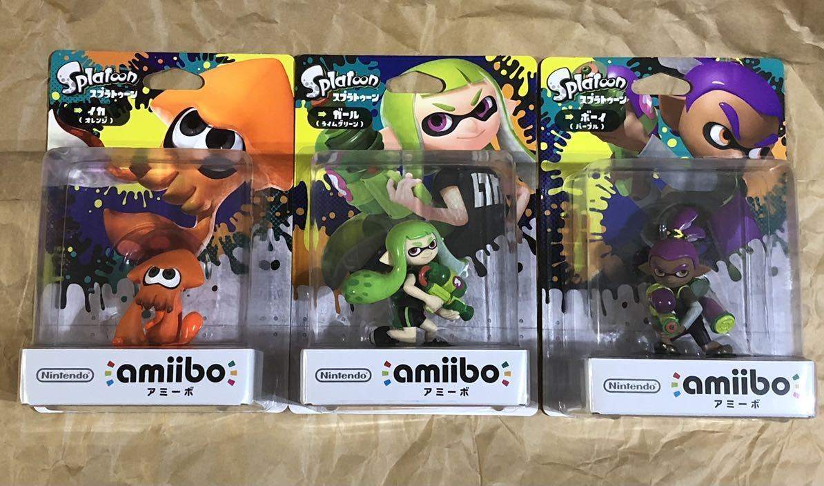 買取 通販 - スプラトゥーン amiibo イカ ボーイ ガール アオリ 4体